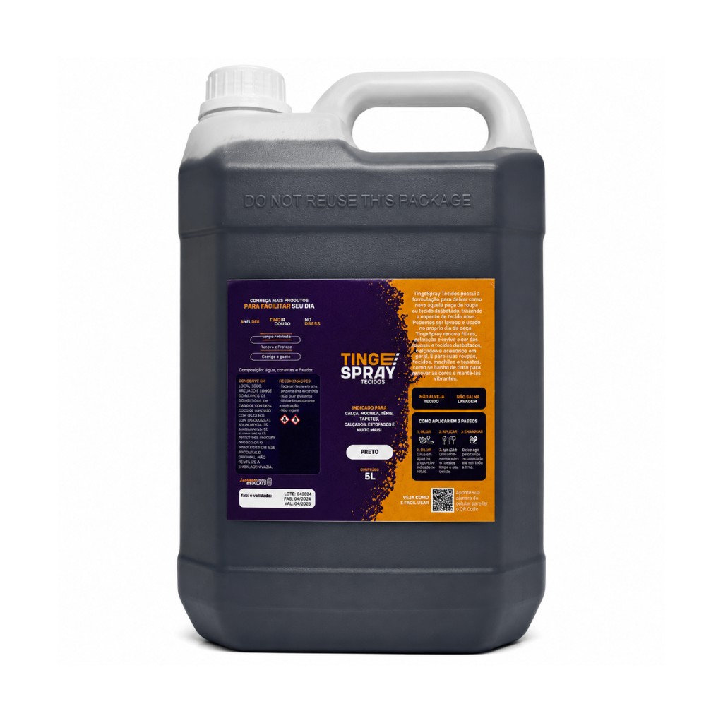 Tinta de Tecidos Roupas Estofados Carpetes Galão 5L