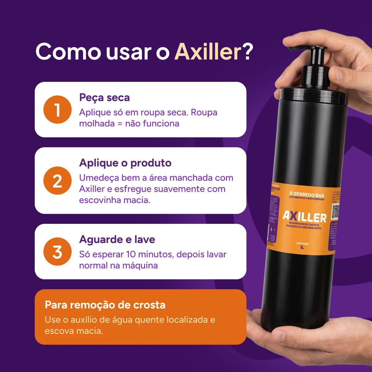 Axiller - Removedor de Odores e Manchas de Desodorante - 1L - Lavanderia Na Lata