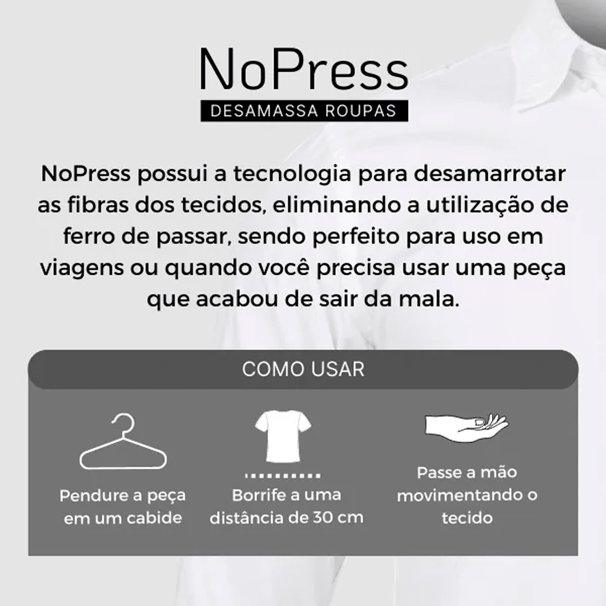 Desamassa Roupas Sem Passar - NoPress 500ml - Lavanderia Na Lata