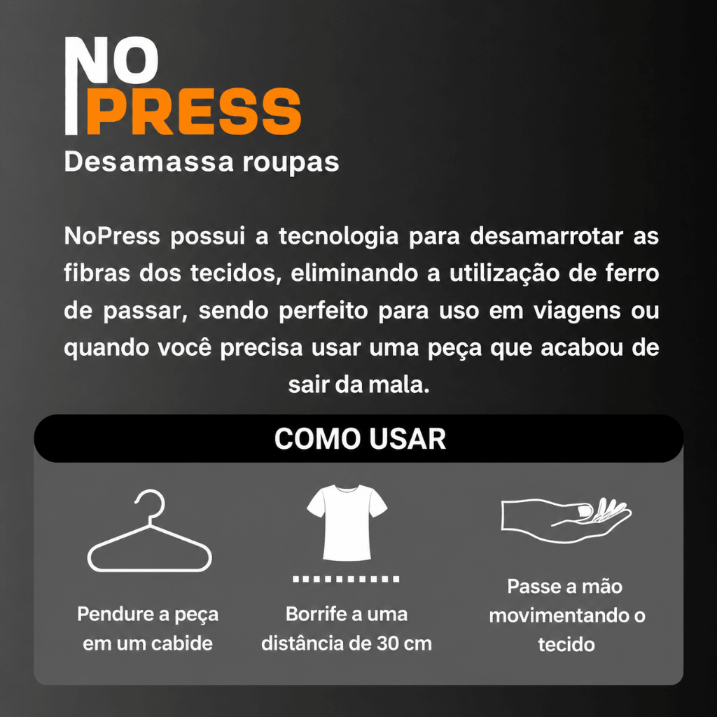 Desamassa Roupas Sem Passar - NoPress 500ml - Lavanderia Na Lata