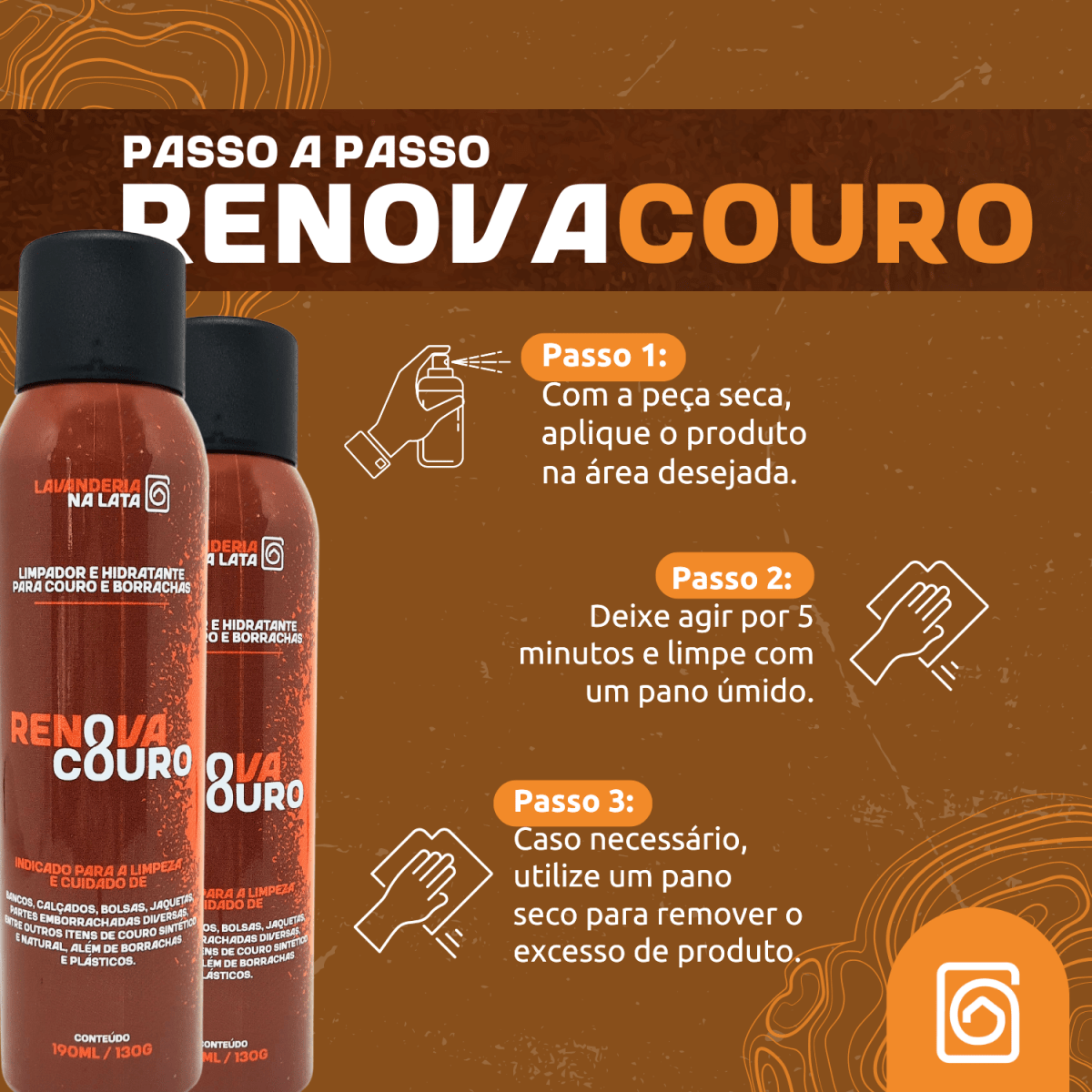 RenovaCouro 190ml - Limpador e Hidratante para Couro e Borrachas - Lavanderia Na Lata