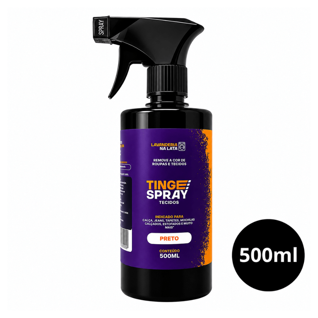 Tinta de Tecidos Roupas e Sofá - Tingespray Borrifador 500ml - Lavanderia Na Lata