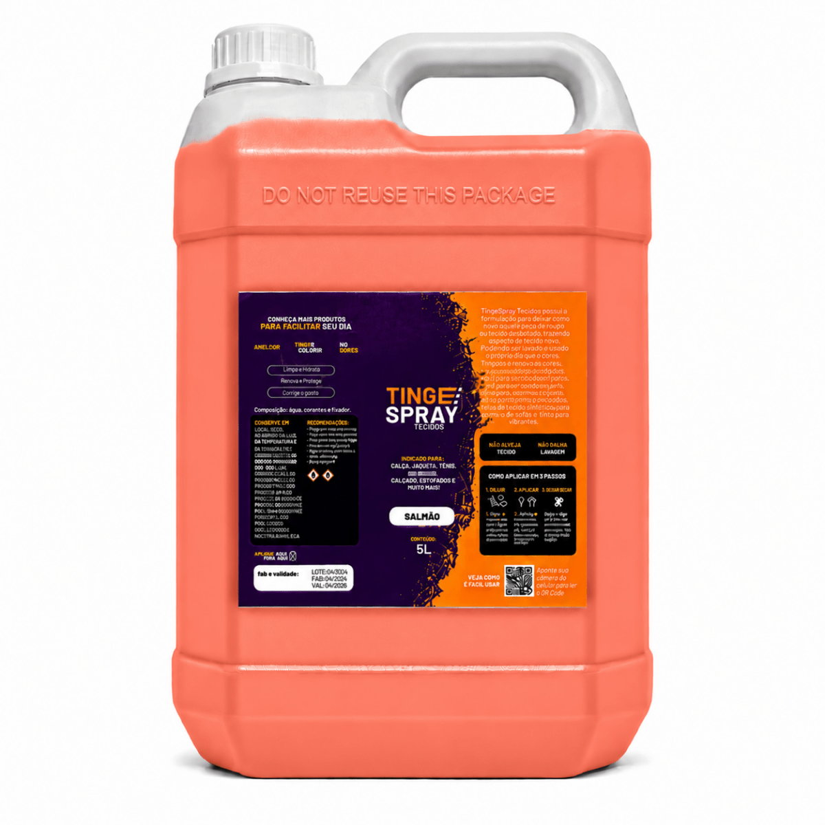 Tinta de Tecidos Roupas Estofados Carpetes Galão 5L - Lavanderia Na Lata