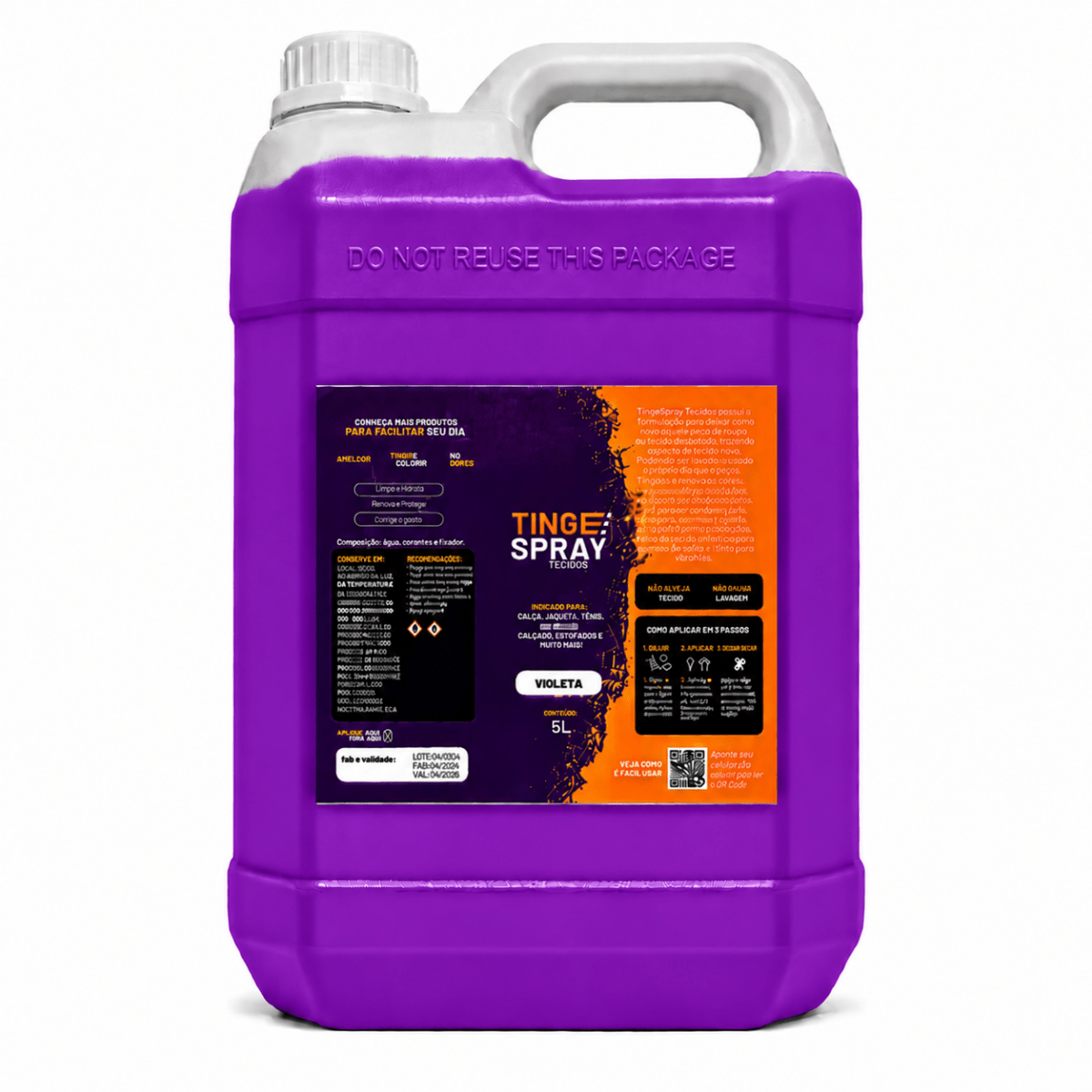 Tinta de Tecidos Roupas Estofados Carpetes Galão 5L - Lavanderia Na Lata