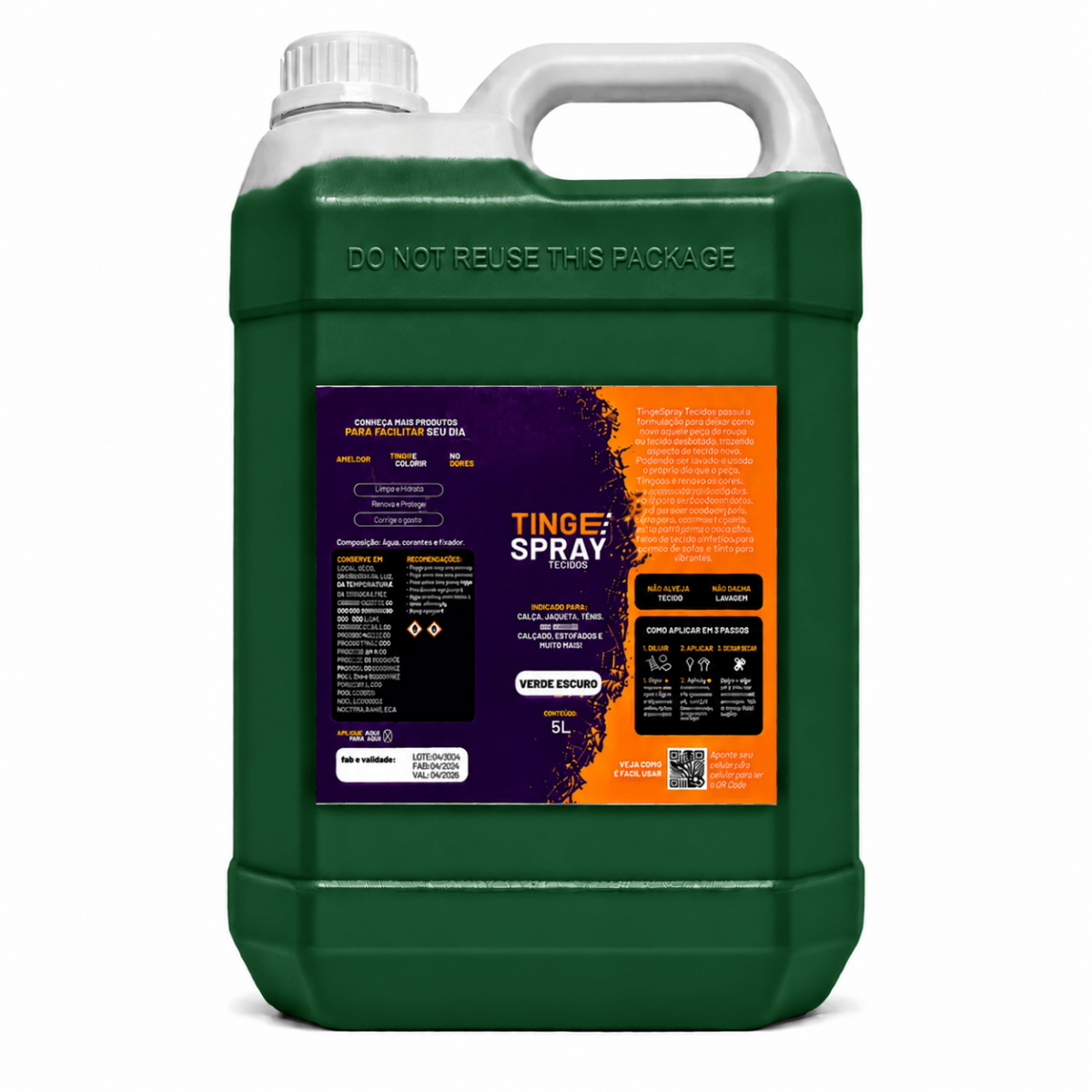Tinta de Tecidos Roupas Estofados Carpetes Galão 5L - Lavanderia Na Lata