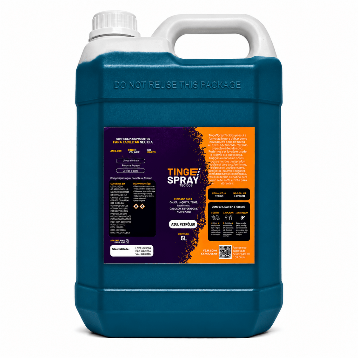 Tinta de Tecidos Roupas Estofados Carpetes Galão 5L - Lavanderia Na Lata