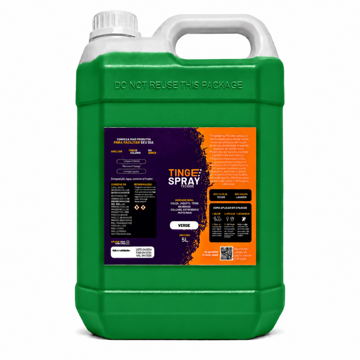 Tinta de Tecidos Roupas Estofados Carpetes Galão 5L - Lavanderia Na Lata