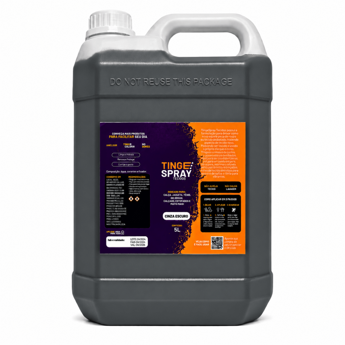 Tinta de Tecidos Roupas Estofados Carpetes Galão 5L - Lavanderia Na Lata