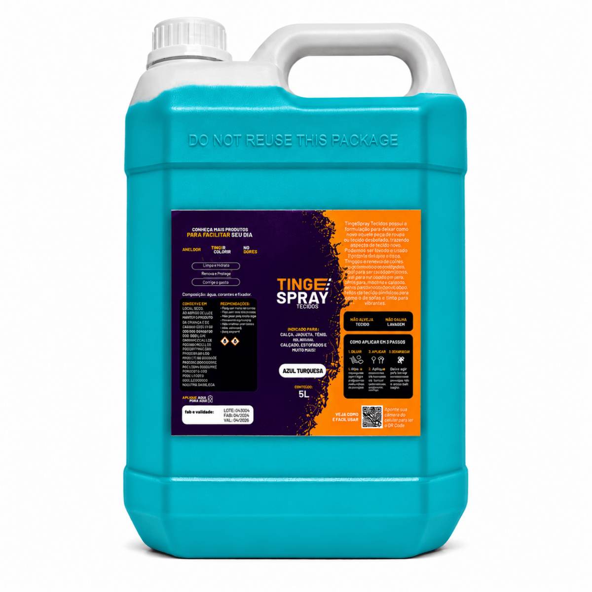 Tinta de Tecidos Roupas Estofados Carpetes Galão 5L - Lavanderia Na Lata