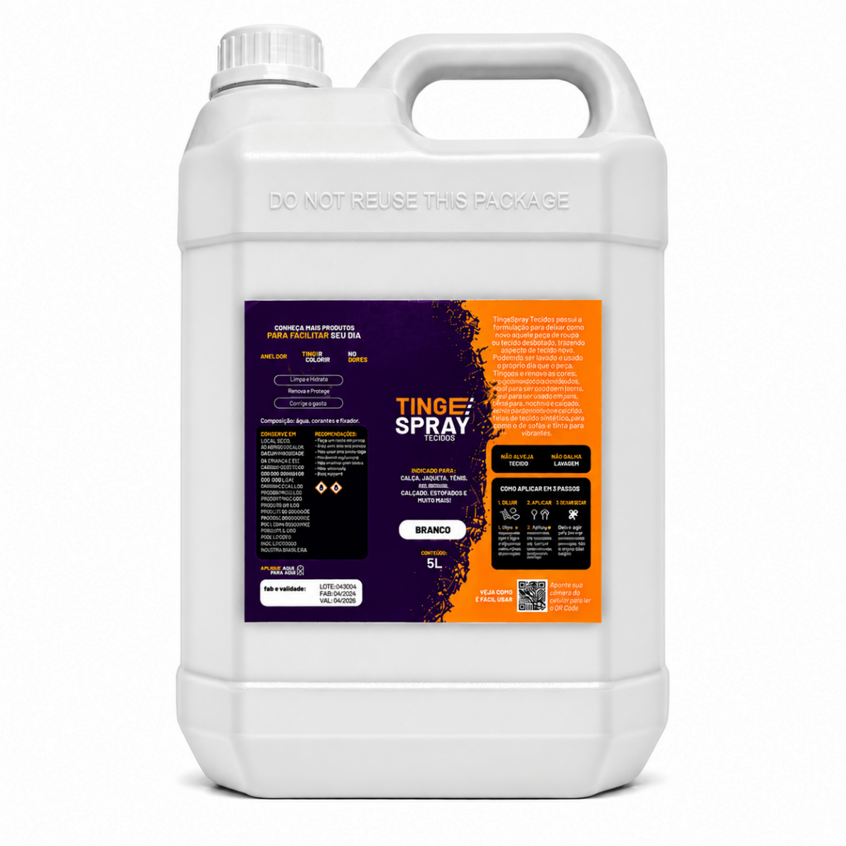 Tinta de Tecidos Roupas Estofados Carpetes Galão 5L - Lavanderia Na Lata