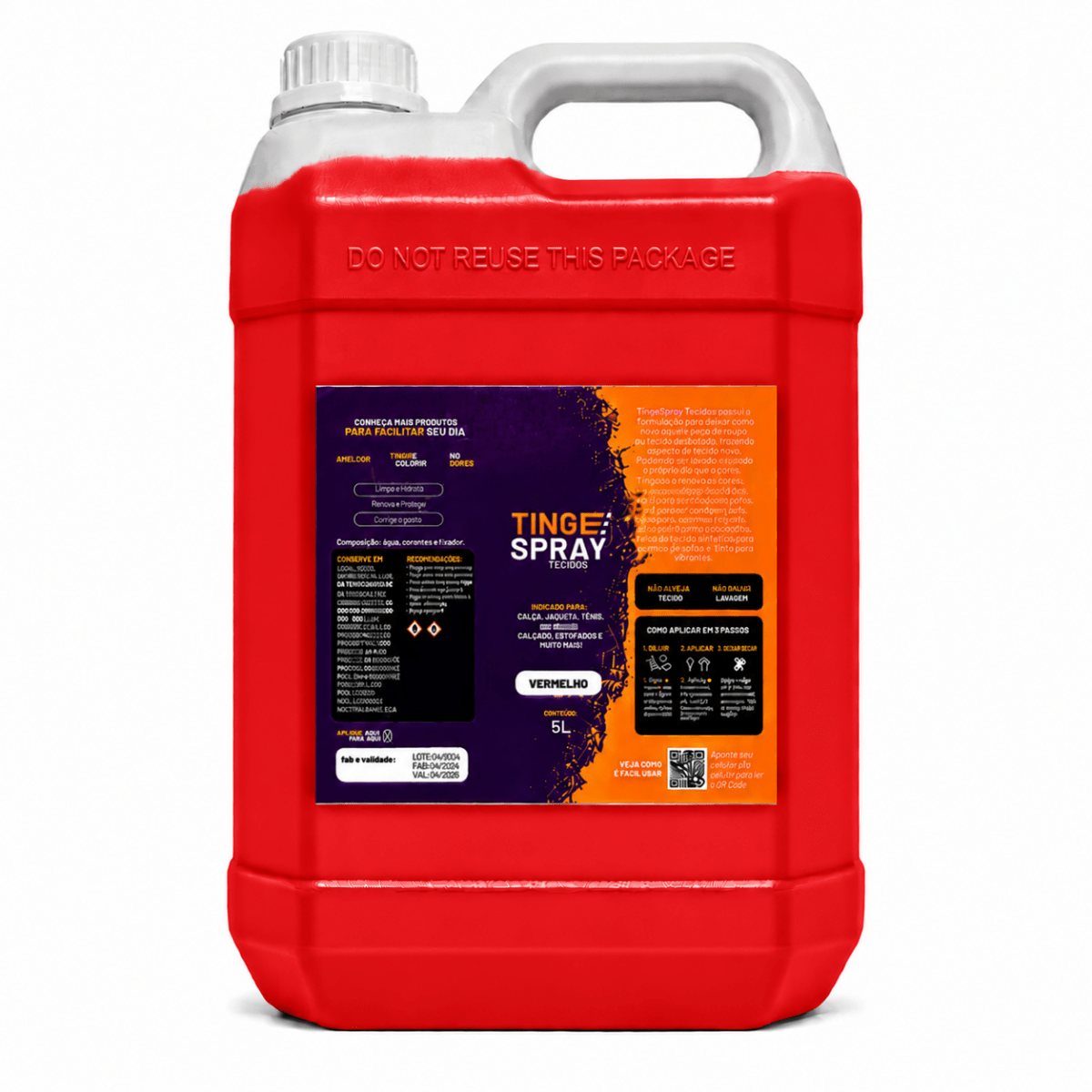 Tinta de Tecidos Roupas Estofados Carpetes Galão 5L - Lavanderia Na Lata