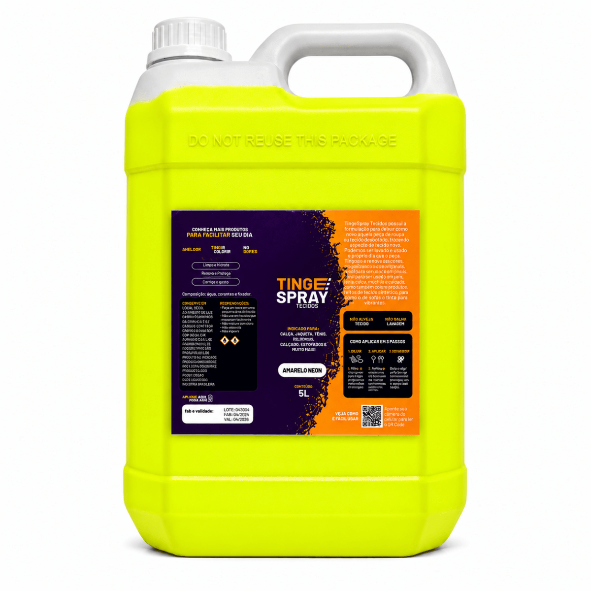 Tinta de Tecidos Roupas Estofados Carpetes Galão 5L - Lavanderia Na Lata