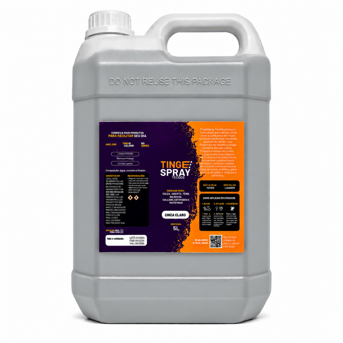 Tinta de Tecidos Roupas Estofados Carpetes Galão 5L - Lavanderia Na Lata