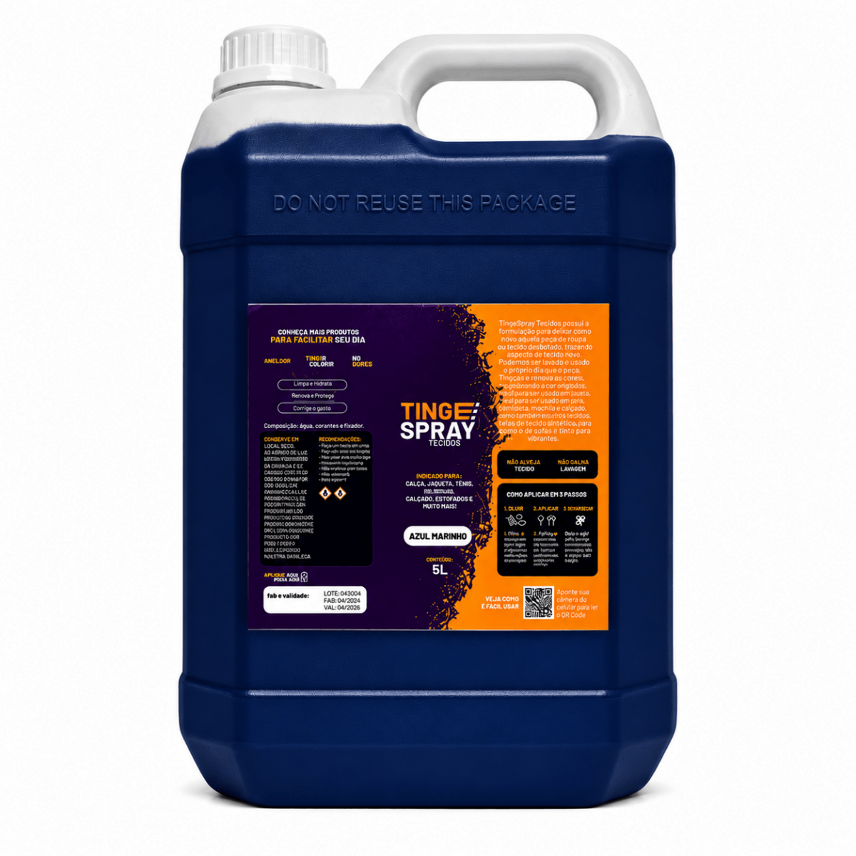 Tinta de Tecidos Roupas Estofados Carpetes Galão 5L - Lavanderia Na Lata