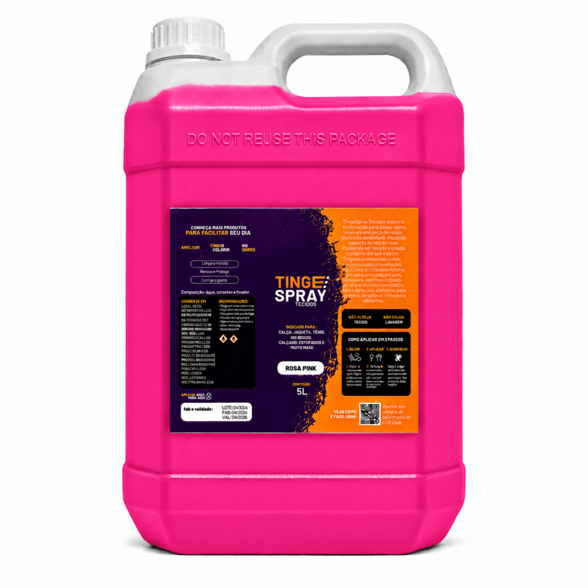 Tinta de Tecidos Roupas Estofados Carpetes Galão 5L - Lavanderia Na Lata