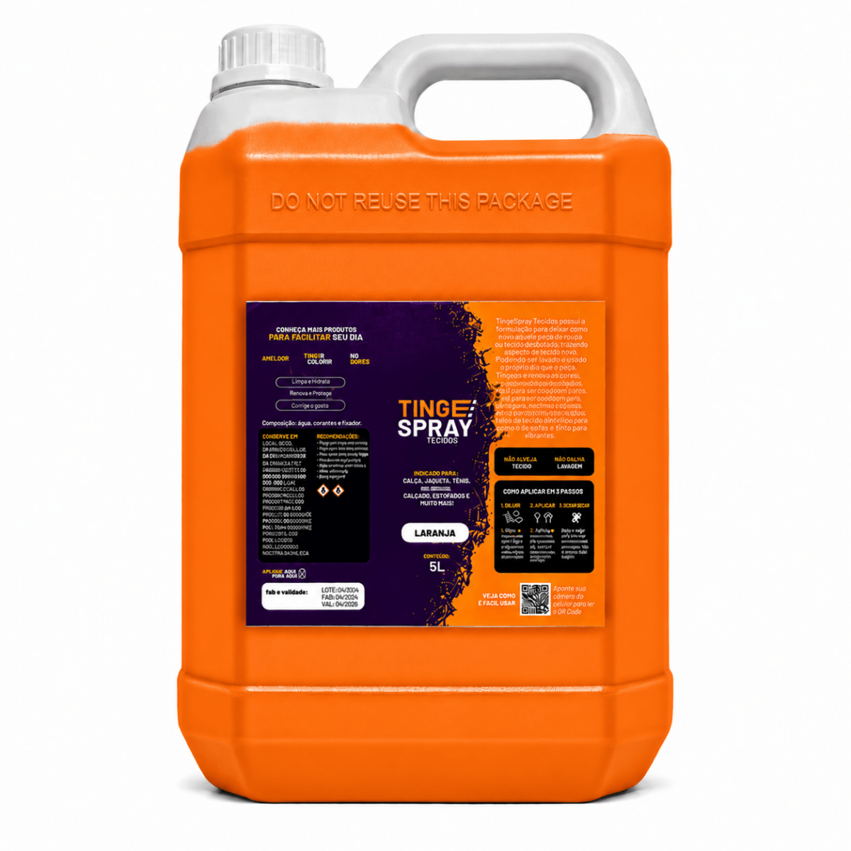 Tinta de Tecidos Roupas Estofados Carpetes Galão 5L - Lavanderia Na Lata