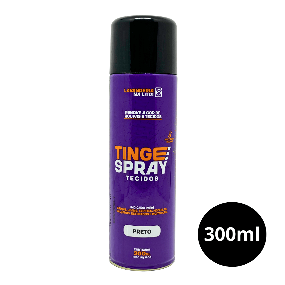 Tinta de Tecidos Roupas Estofados Carpetes - Tingespray 300Ml - Lavanderia Na Lata