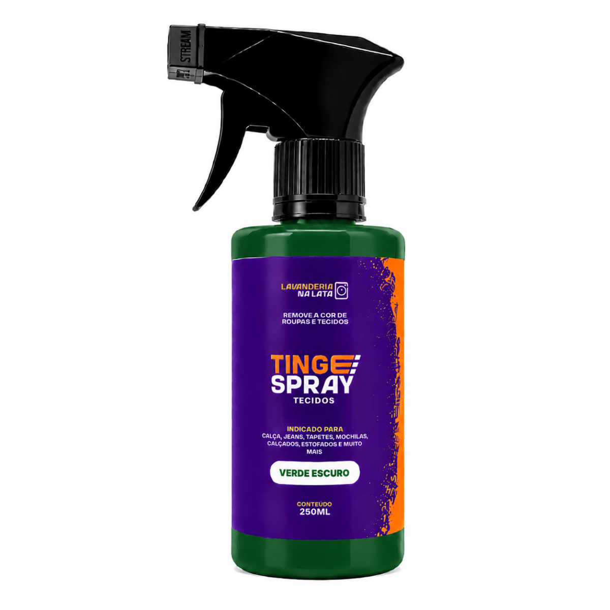 Tinta de Tecidos Roupas Estofados Carpetes - Tingespray Borrifador 250Ml - Lavanderia Na Lata