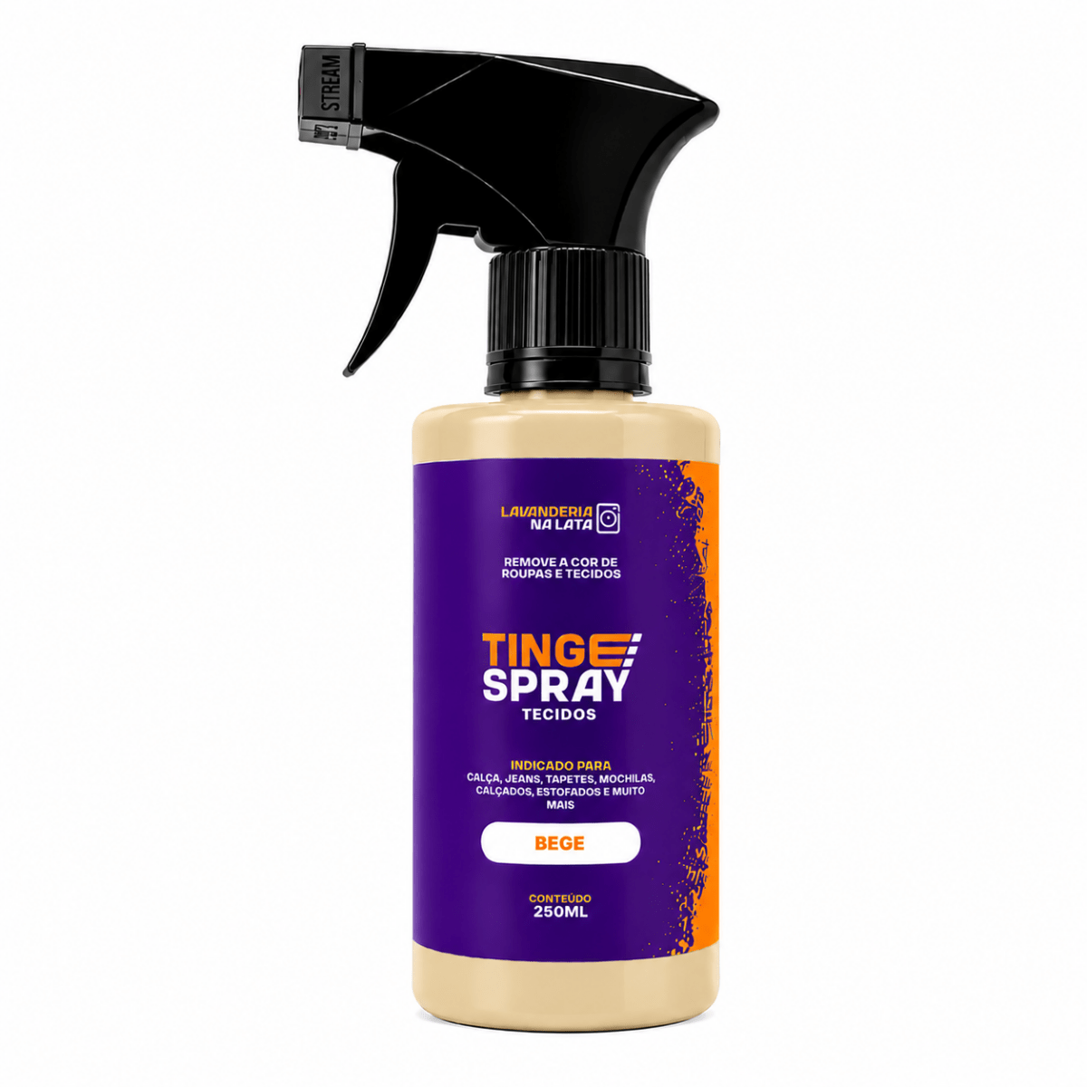 Tinta de Tecidos Roupas Estofados Carpetes - Tingespray Borrifador 250Ml - Lavanderia Na Lata
