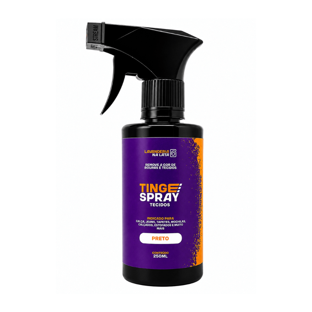 Tinta de Tecidos Roupas Estofados Carpetes - Tingespray Borrifador 250Ml - Lavanderia Na Lata