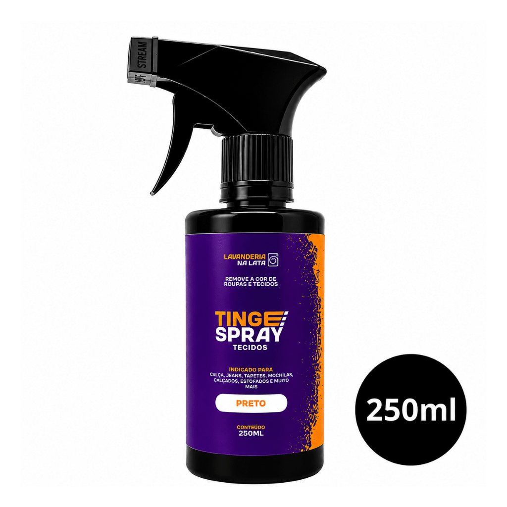 Tinta de Tecidos Roupas Estofados Carpetes - Tingespray Borrifador 250Ml - Lavanderia Na Lata