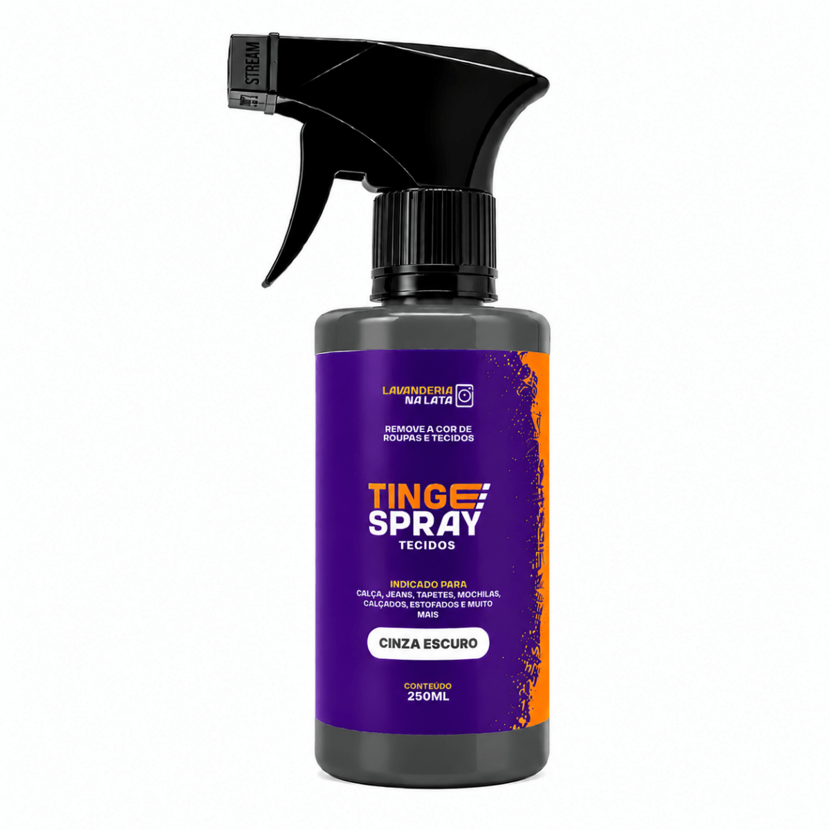 Tinta de Tecidos Roupas Estofados Carpetes - Tingespray Borrifador 250Ml - Lavanderia Na Lata