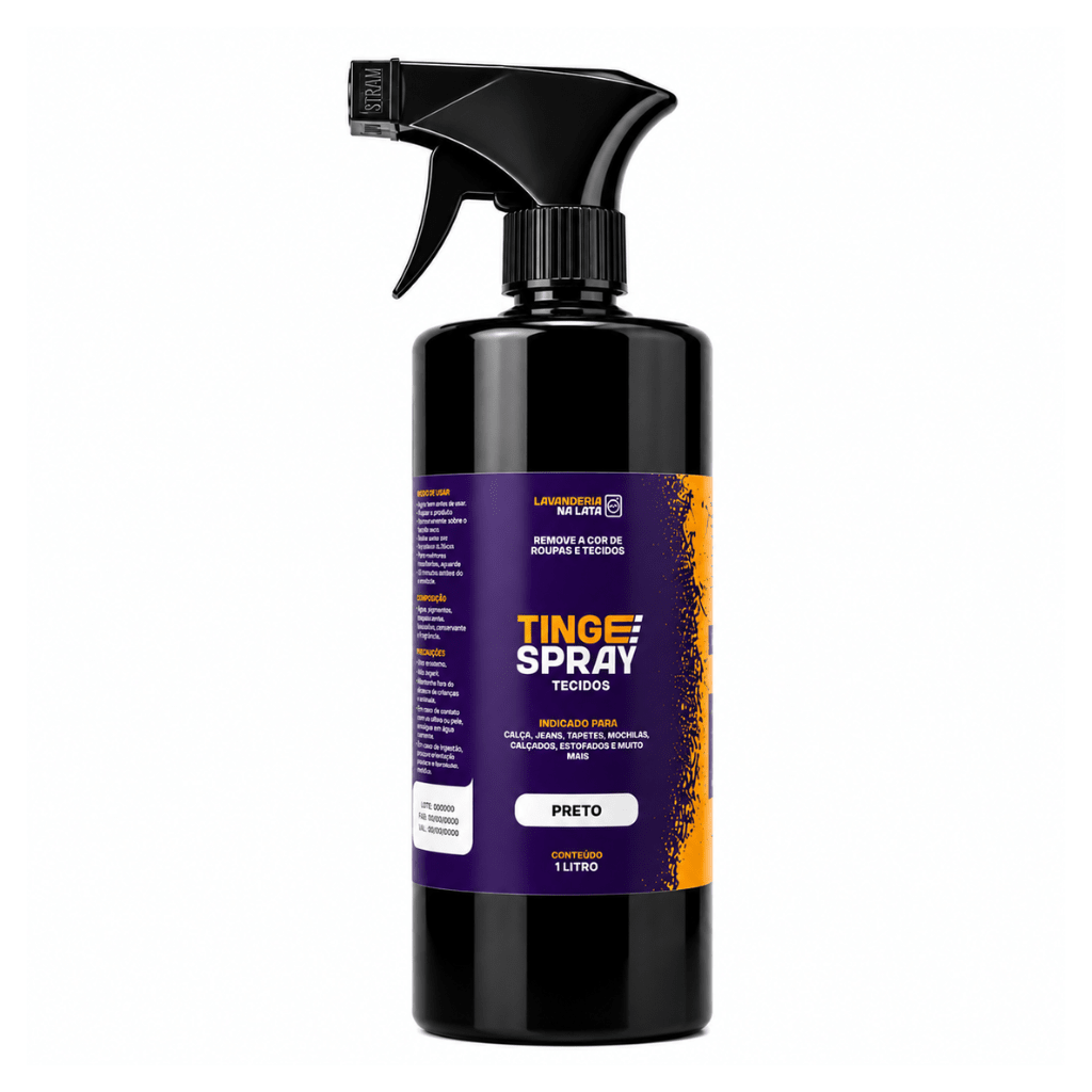 Tinta de Tecidos Roupas Estofados Carpetes - Tingespray Refil 1L - Lavanderia Na Lata