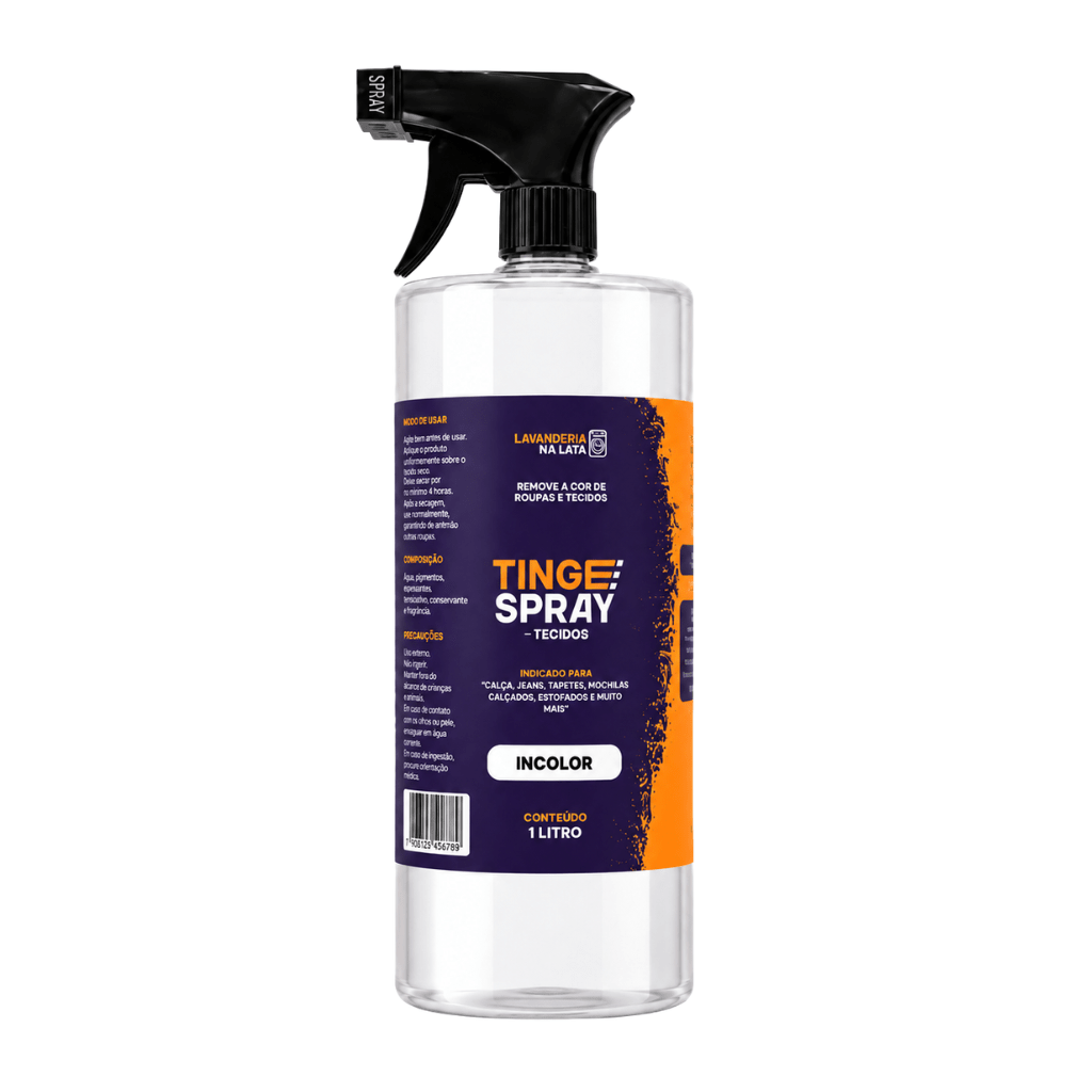 Tinta de Tecidos Roupas Estofados Carpetes - Tingespray Refil 1L - Lavanderia Na Lata