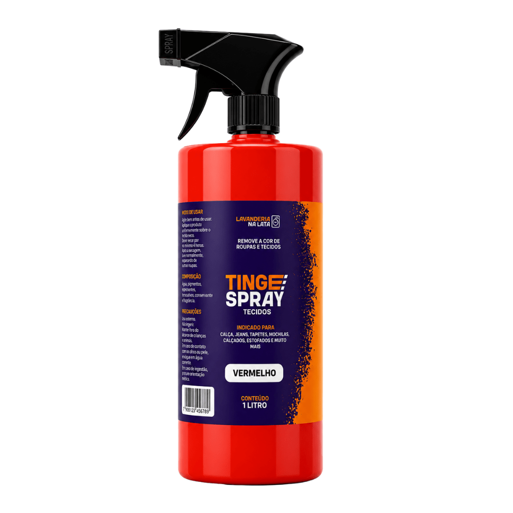 Tinta de Tecidos Roupas Estofados Carpetes - Tingespray Refil 1L - Lavanderia Na Lata