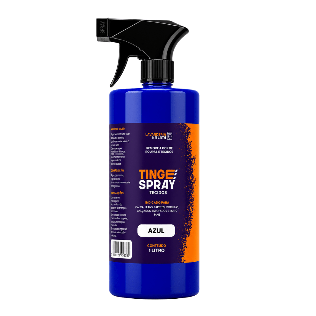 Tinta de Tecidos Roupas Estofados Carpetes - Tingespray Refil 1L - Lavanderia Na Lata