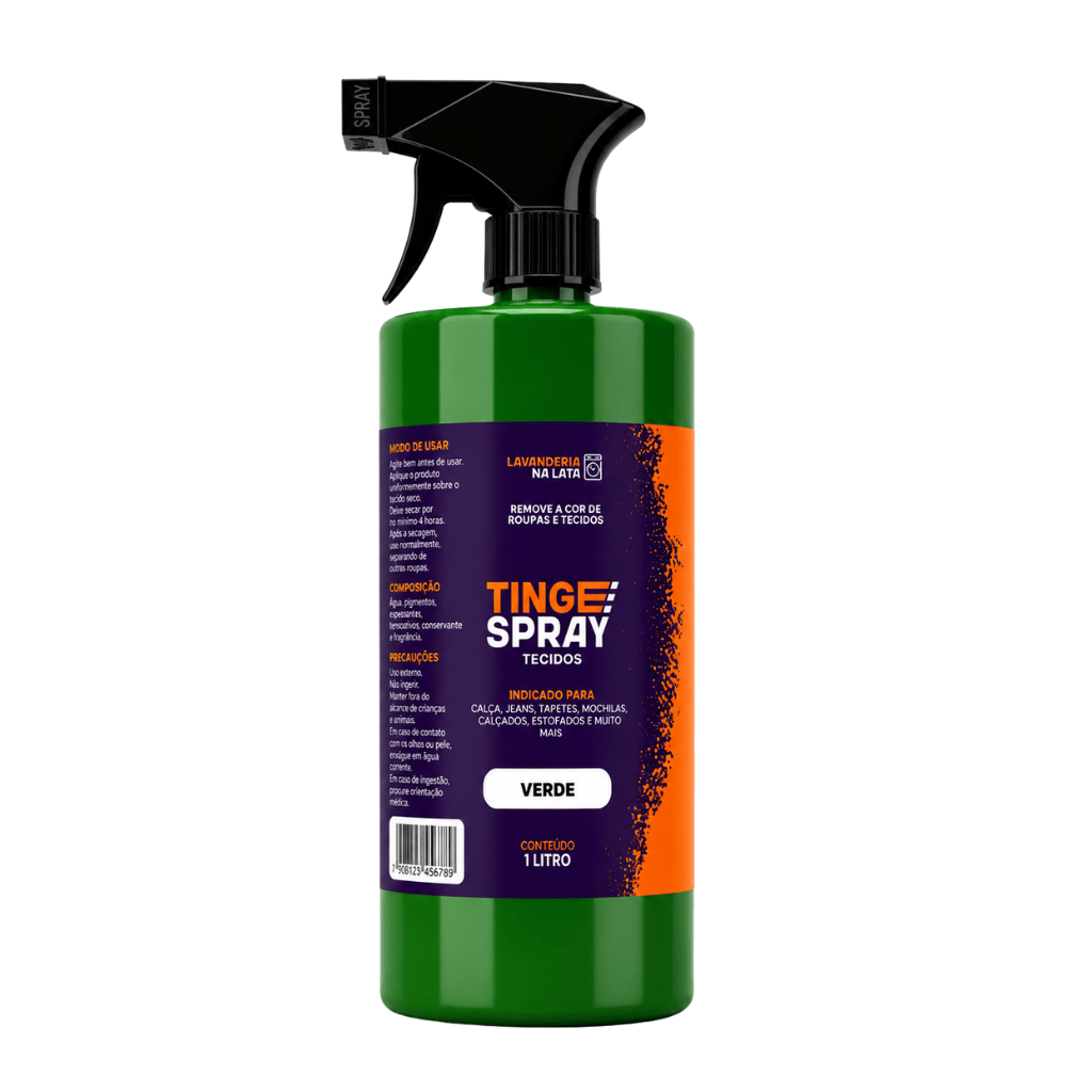 Tinta de Tecidos Roupas Estofados Carpetes - Tingespray Refil 1L - Lavanderia Na Lata