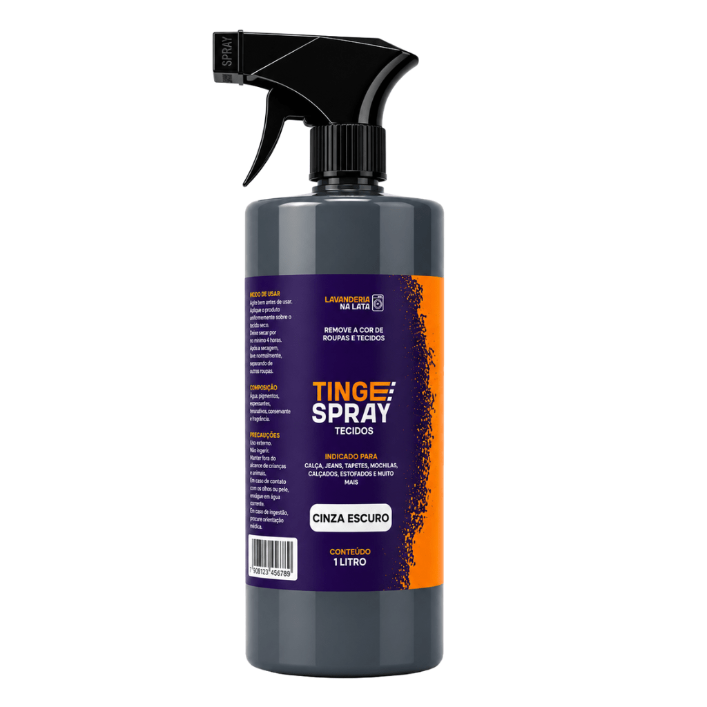 Tinta de Tecidos Roupas Estofados Carpetes - Tingespray Refil 1L - Lavanderia Na Lata