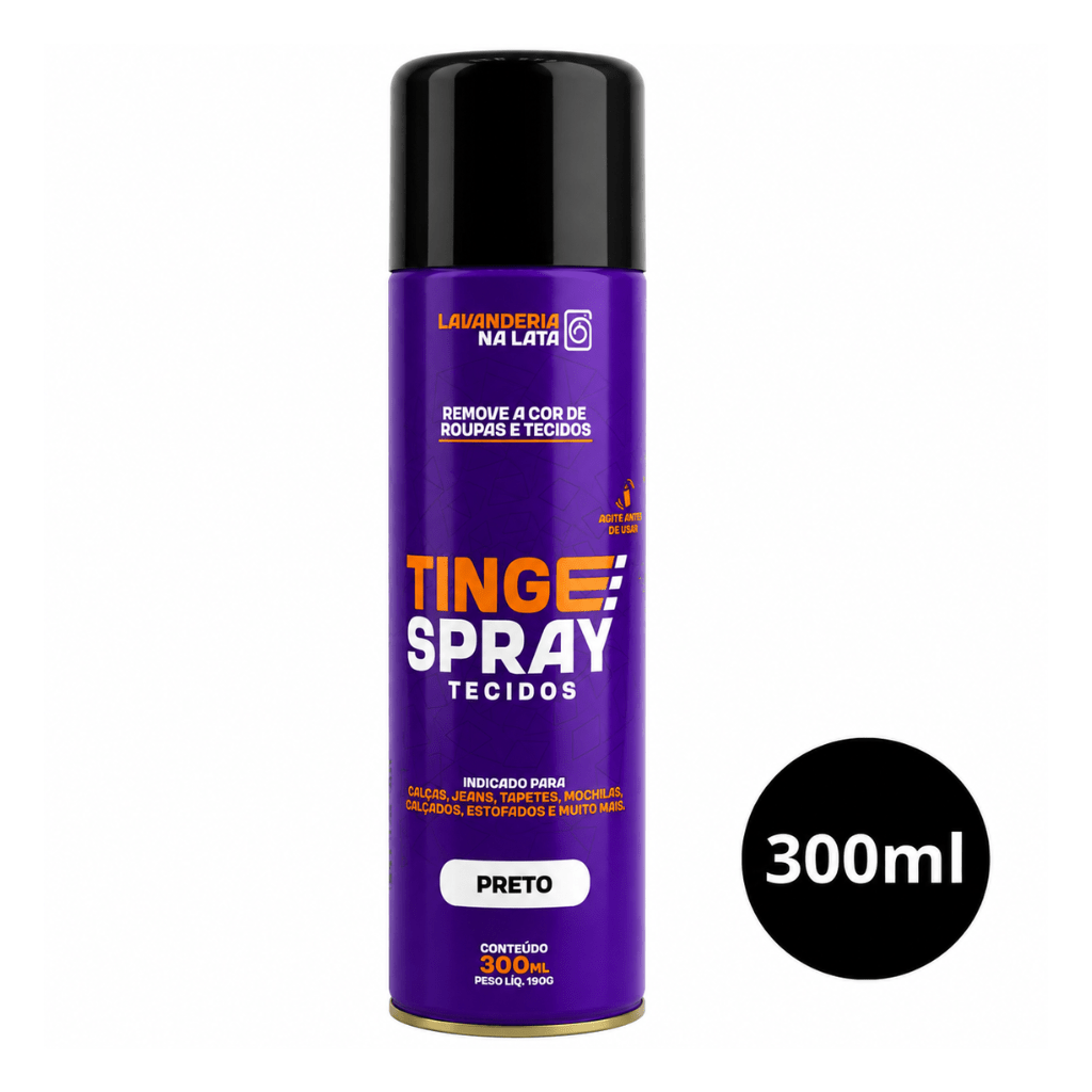 Tinta de Tecidos Roupas Estofados Carpetes - Tingespray Spray Aerossol 300ml - Lavanderia Na Lata