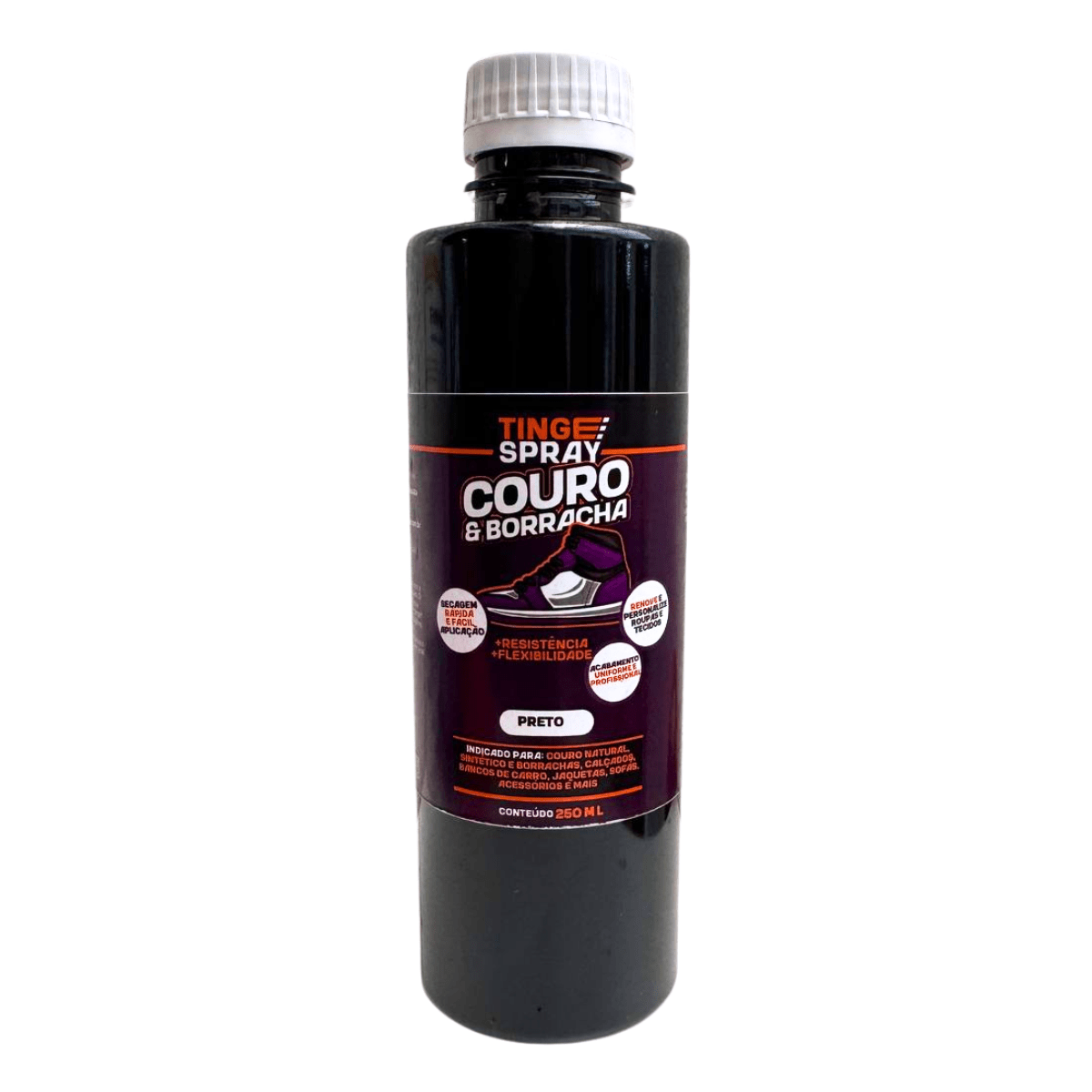 Tinta para Couro e Borracha - Tingespray Couro/Borrachas Borrifador 250Ml - Lavanderia Na Lata